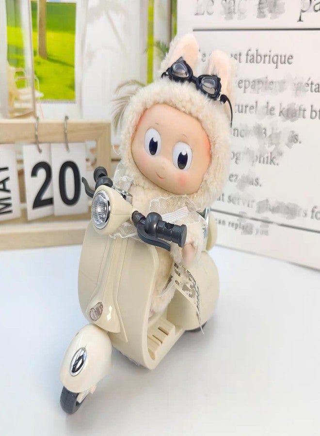 Liotww Motorcycles Scooter Toy Doll - with Light and Music, Cute Have a Seat for Accessories, Decor Desktop Ornaments Collectors (Off-White) - Image 5